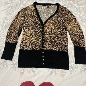 Leopard Print Button-Up Cardigan